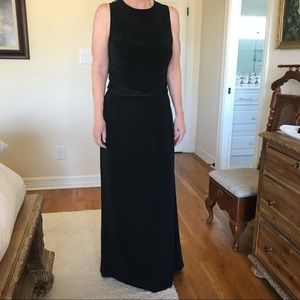 Vera Wang Black Chiffon Drape Gown Dress Size 14